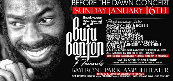 BUJU BANTON CONCERT FRONT 3 595x280 Updated Jan 4th – Event: Buju and Friends, Gargamel Music presents Before the Dawn Concert || Dancehall USA