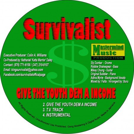 Income Cd Cover1 453x453  Sly and Robbie help emerging artiste to show ‘Survivalist’ skills with new song