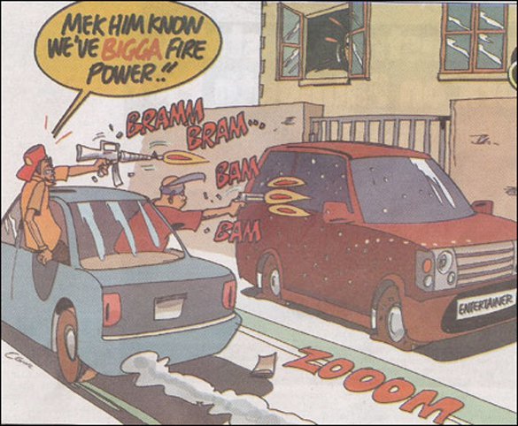 Clovis’ Illustration Of The Recent Drive-By Shooting @ Mavado’s House
